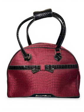 Samantha Brown Maroon Croc Embossed Travelers Bag